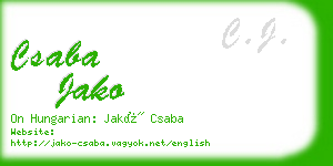 csaba jako business card